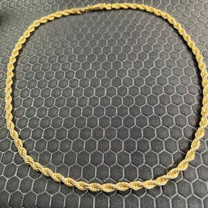Gold Rope Chain 18K Yellow Gold Plated